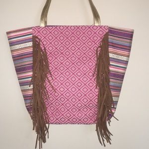 Boho Fringe Oversized Tote